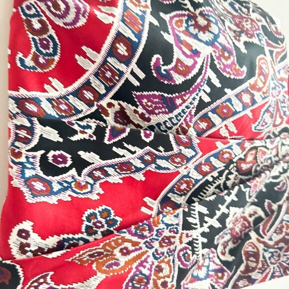 Kay Unger Satin Paisley Print Draped Boned Bodice Corset Top 12 - Picture 3 of 6